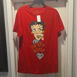 Betty Boop Red Cotton Blend Tee
